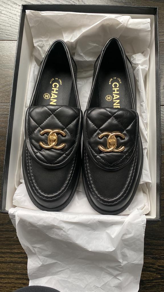 Chanel Black Leather Turnlock Loafers – HG Bags Online