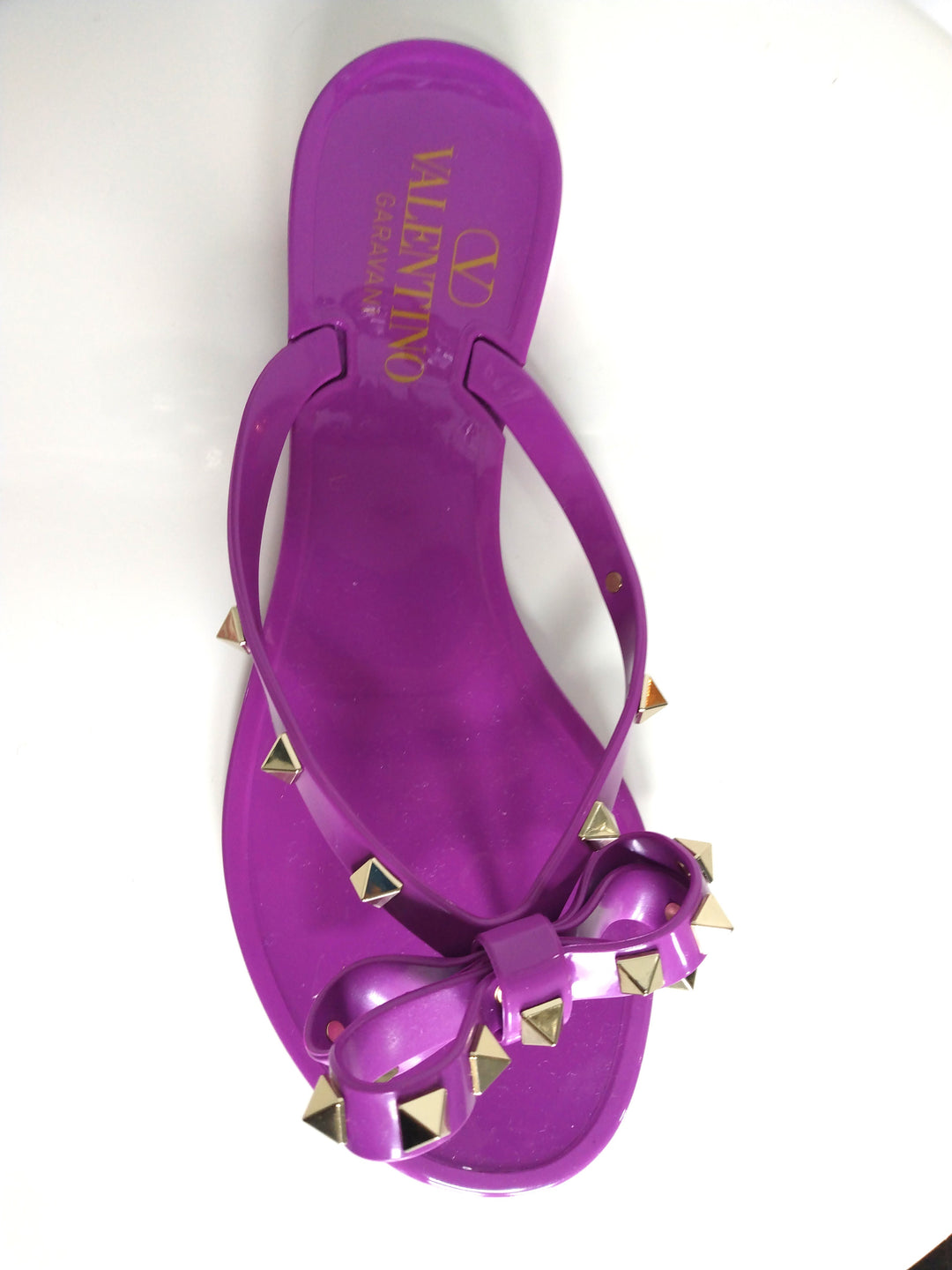 Valentino Purple PVC Rockstud Flip Flops – HG Bags Online